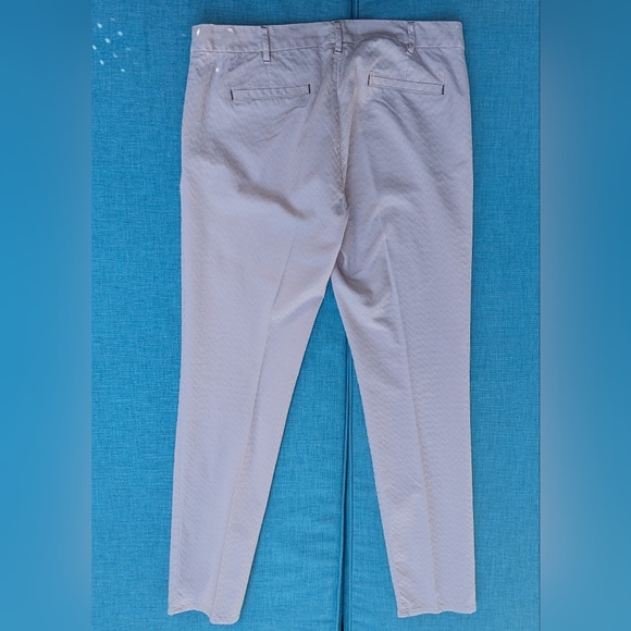 Women's Size 46 Ankle Cropped Cream Textured Pattern AT.P.CO Pants - Picture 2 of 9